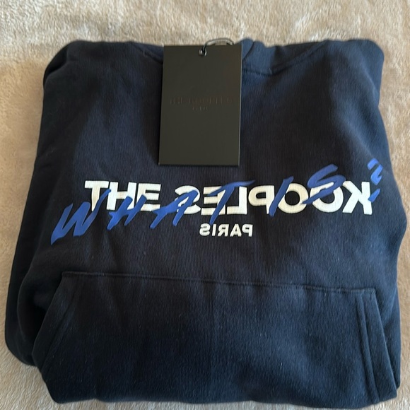 THE KOOPLES 100% Cotton Cropped Hoodie w Kangaroo Pouch Navy Blue (XS) - Picture 1 of 12